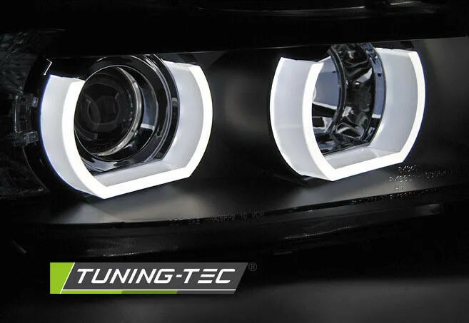 Led 3D Angel Eyes Scheinwerfer schwarz für BMW 3er E90 E91 Limo Touring BJ 05-08