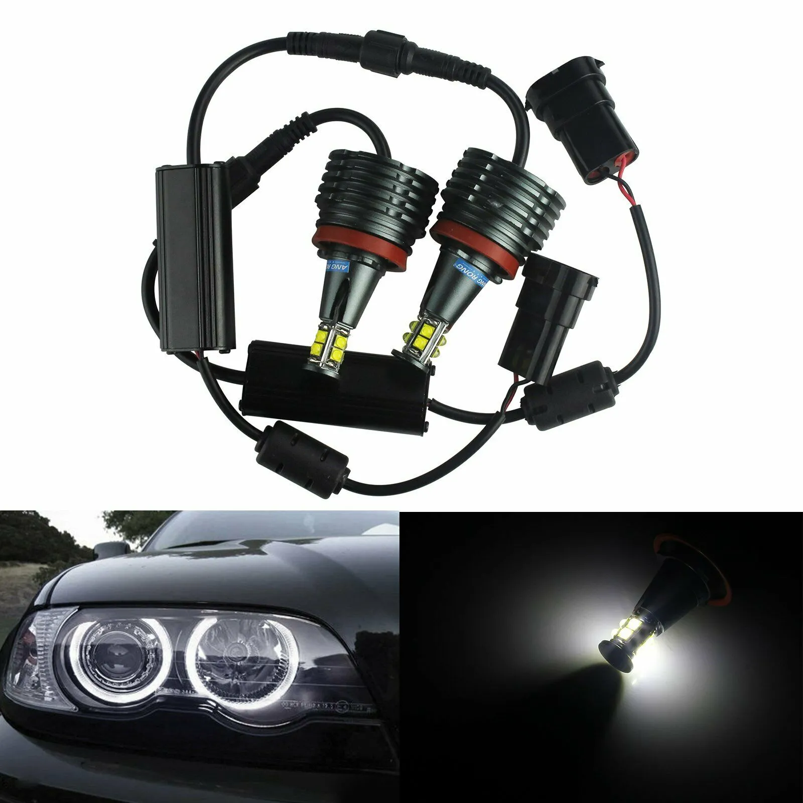 H8 80W Angel Eyes Standlicht Frontscheinwerfer für BMW E90 E91 E92 E93 E60 E61