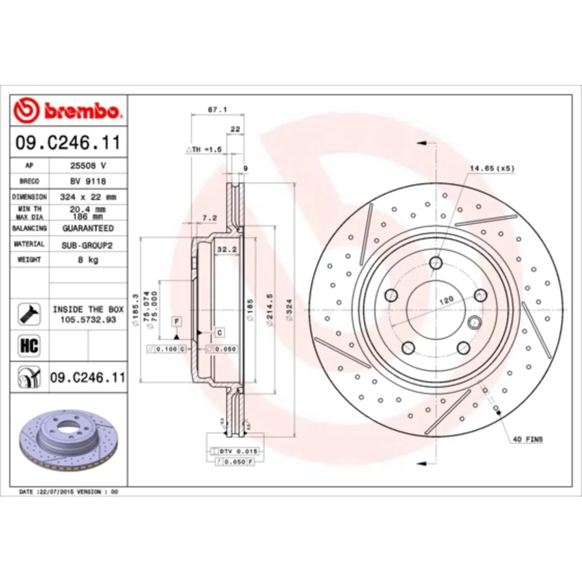 2x BREMBO BREMSSCHEIBE HINTEN FÜR BMW 3 TOURING (E91) 3 LIMOUSINE (E90)