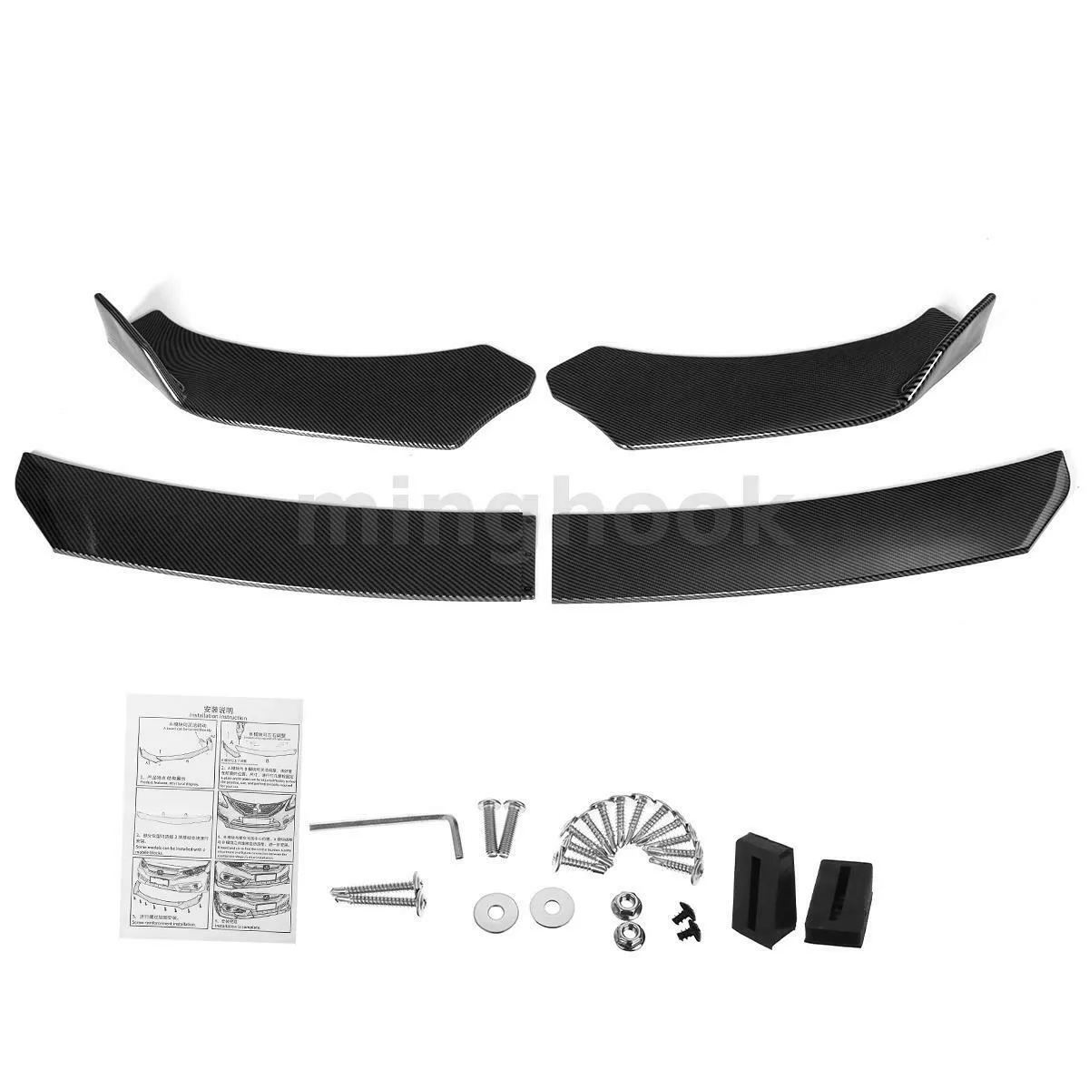 Für BMW 3ER E90 E92 E93 M3 Carbon Spoilerschwert Frontspoiler Lippe Diffusor 4X 