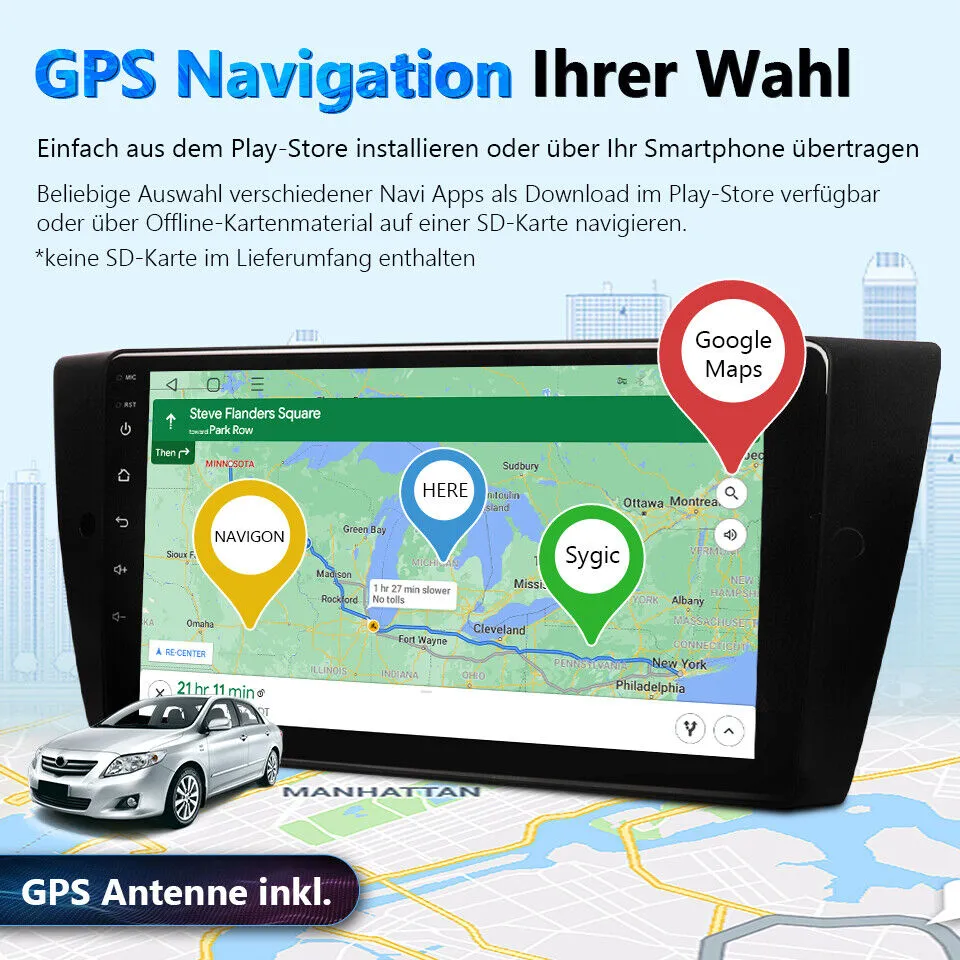 Kamera Für BMW E90-E93 9" Autoradio 8Kern 3 32G GPS Navi CarPlay Android Auto 10