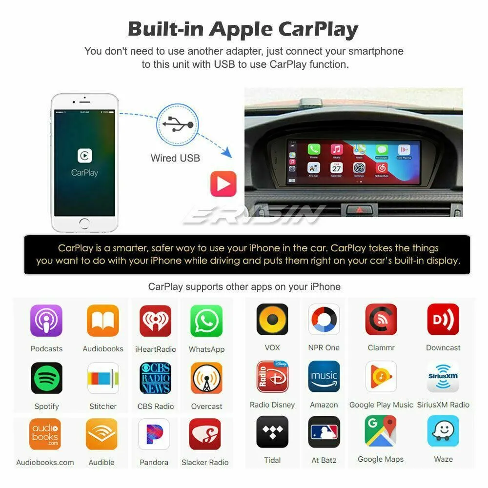 8.8” Android 10.0 Autoradio GPS Navi BMW 3er E90 E91 E92 E93 5er E60 E61 E63 CIC