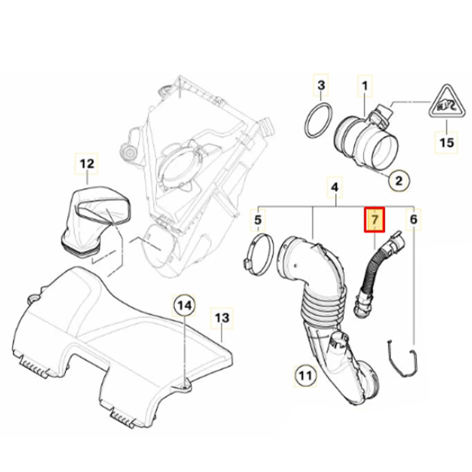 ORIGINAL BMW 13717803842 Luftrohr Ventildeckel N47D20 N57D30 für E81 E90 E91 E60