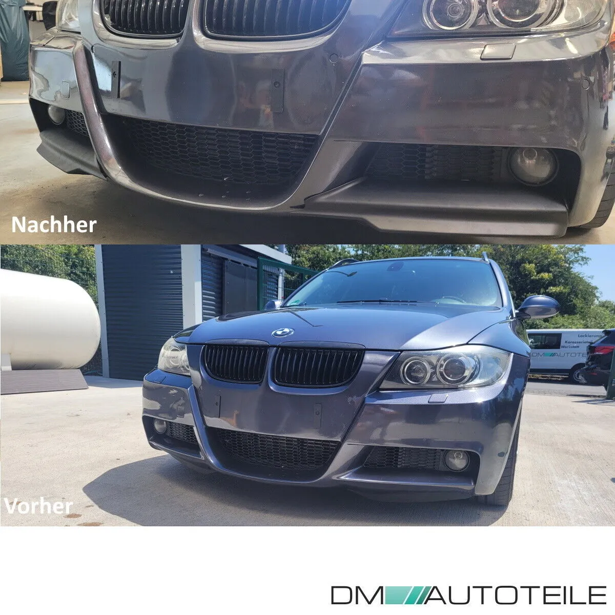 Set Flaps Splitter Spoiler Lippe Schwarz Matt für BMW 3er E90 E91 M-Paket 05-08