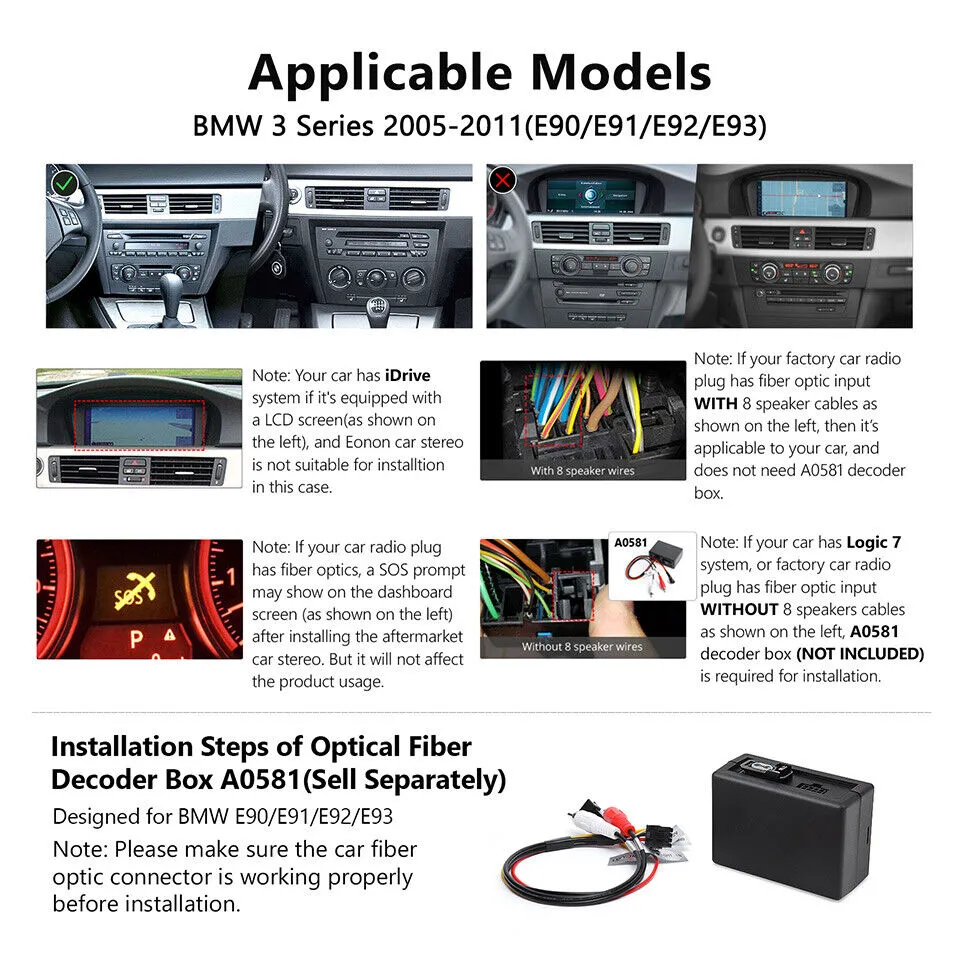 Eonon für BMW E90 3er 9"Android10 Autoradio 8Core 4GB 64GB GPS NAVI CarPlay DAB 
