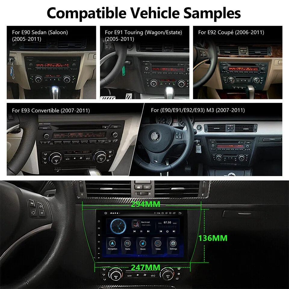 Eonon für BMW E90 3er 9"Android10 Autoradio 8Core 4GB 64GB GPS NAVI CarPlay DAB 