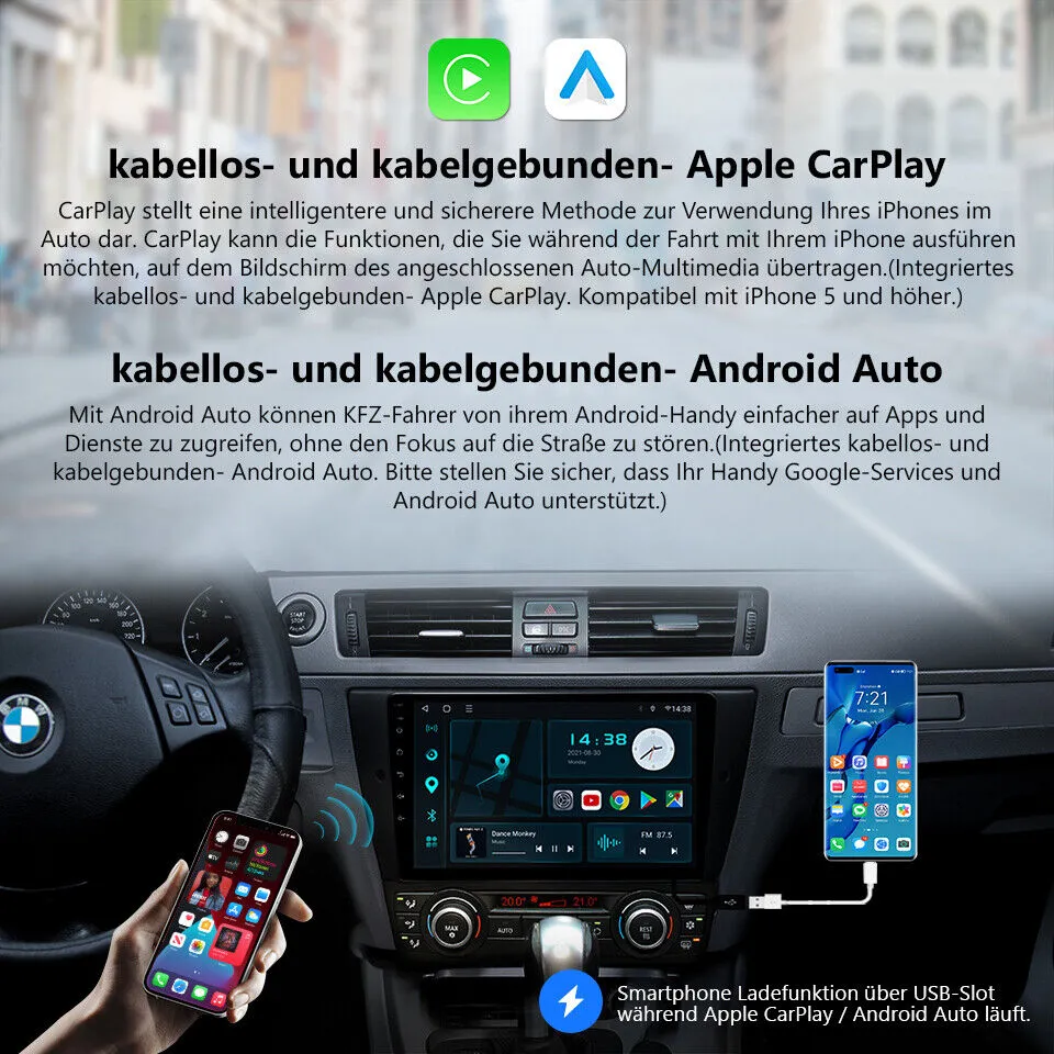 Für BMW 3 E90 E91 E92 E93 Eonon Q65Pro 9" Android 10 Autoradio GPS Navi CarPlay