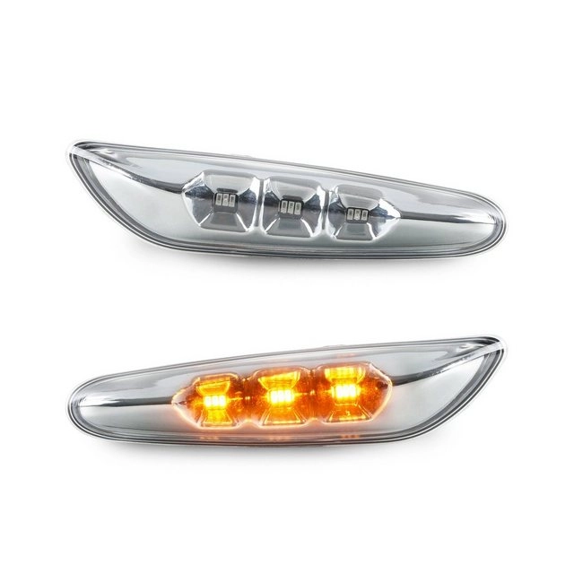 LLCTOOLS Rückleuchte »LED Seitenblinker Chrom Blinker kompatibel mit BMW E46 E90 E91 E60 E61 E82 E87«