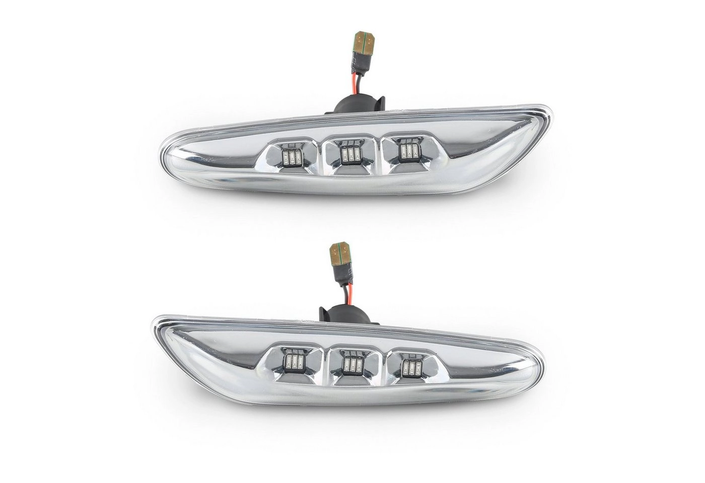 LLCTOOLS Rückleuchte »LED Seitenblinker Chrom Blinker kompatibel mit BMW E46 E90 E91 E60 E61 E82 E87«