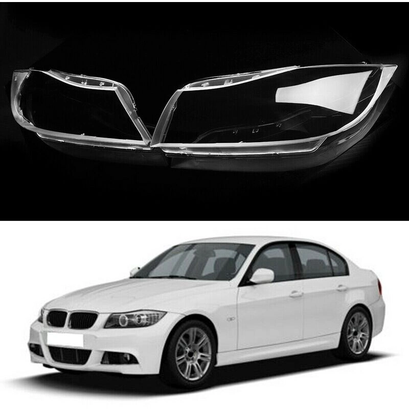 Fuienko - 1 paar Auto Xenon Scheinwerfer Glas Lampe Objektiv Abdeckung für bmw 3 E90 E91