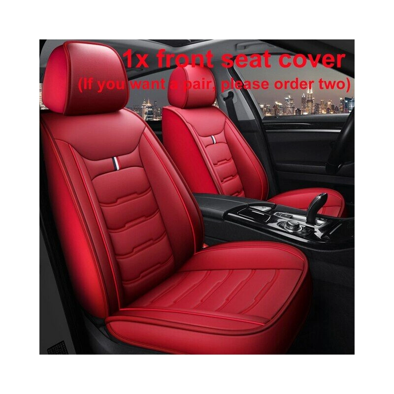 Fuienko - Leder Auto Sitz Abdeckungen für Bmw f10 e36 e39 e30 x3 e83 e90 e60 x5 e53 f30 e34 x5 e70 f15 g30 e91 Touring x6 e71 e46 f31 Kissen,Front red