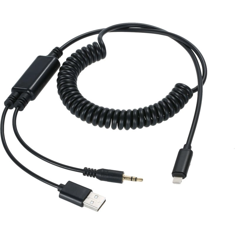 Asupermall - Auto aux USB-Kabel Ladedraht Erweitern Audioadapter Fit fur bmw fur iPhone 5 6s 7 - Modell:Schwarz