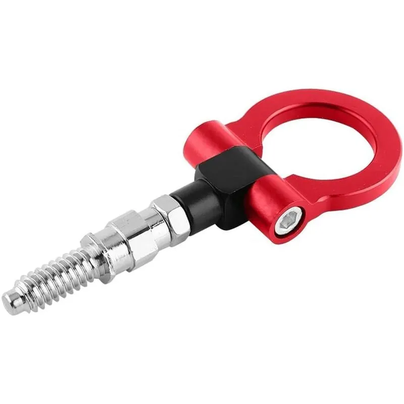 Abschlepphaken, Universal-Auto-Abschleppanhänger-Kit, Abschleppöse, Aluminiumlegierung, Auto-Kupplungshaken (rot)