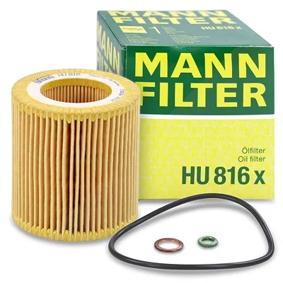 MANN-FILTER Ölfilter mit Dichtung (HU 816 x) für BMW 3 X3 4 ALPINA B3 Z4 B4 5 1