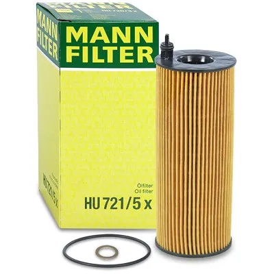 MANN-FILTER Ölfilter mit Dichtung (HU 721/5 x) für BMW 1 X1 X3 3 5 X5 X6 7