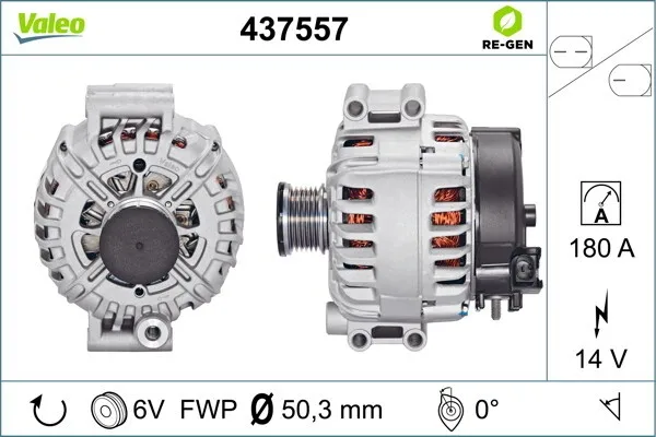VALEO Lichtmaschine 14V 180A für BMW 5 ALPINA D3 3 6 7 1